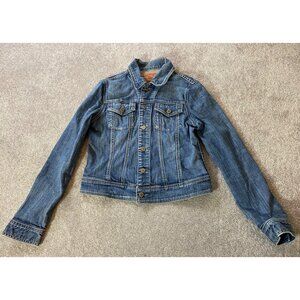 Express Precision Fit Denim Jacket Blue Classic Style Medium